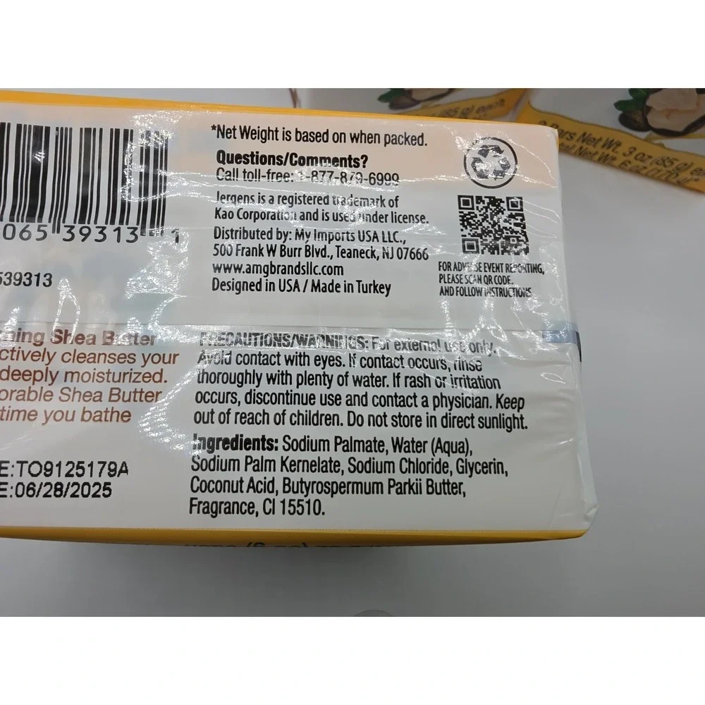 Jergens Enriching Shea Butter Mild Soap 6 Bars (3 Packs x 2) Brand New 3oz Each